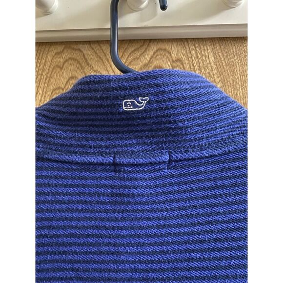 Vineyard Vines 100% Cotton Blue Striped Full Zip Jacket Women's Size M Logo - Picture 10 of 14